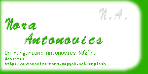 nora antonovics business card